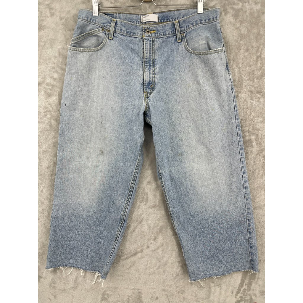 Levi's Silvertab Vintage Size 36x24.5 Cropped Baggy Faded Distressed Jeans